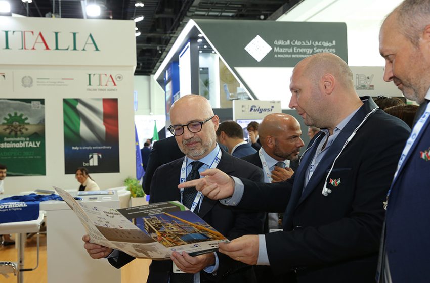  أديبك 2022: إيطاليا المورد العالمي الثالث لمعدات صناعة النفط والغاز إلى الإمارات