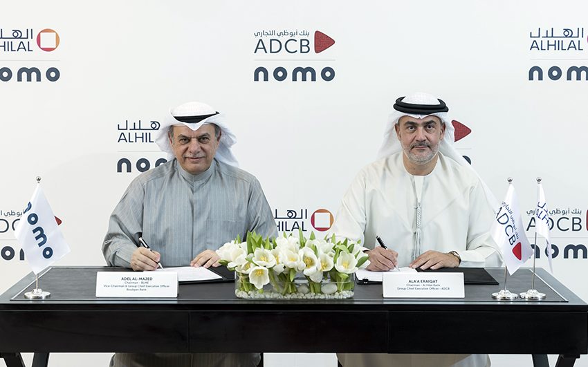  ADCB and Al Hilal Bank sign a partnership with The Bank of London and the Middle East to offer digital UK banking to customers in the UAE through Nomo