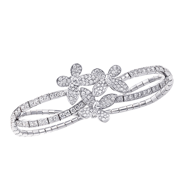 Graff Butterfly Silhouette Open Diamond Bangle - White Gold