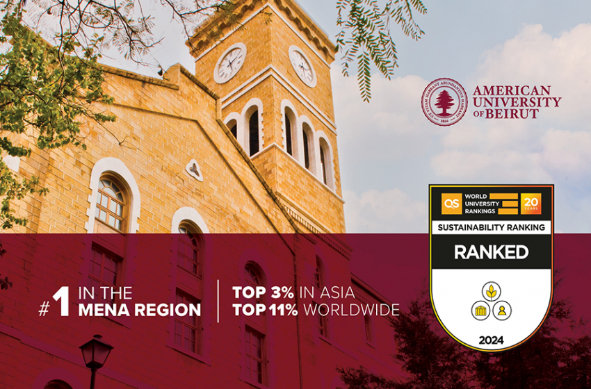  AUB remains 1st in the MENA region and among the world’s top in the QS WUR for sustainability