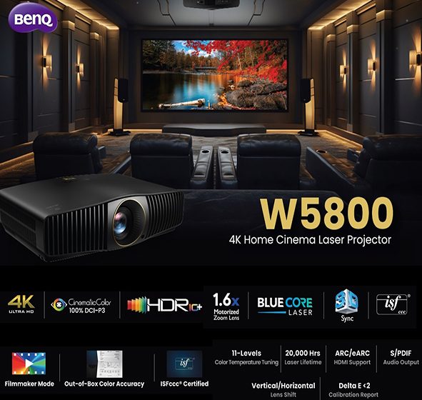  بينكيو تقدم جهاز العرض بالليزر W5800 True 4K فائق الدقة إلى أسواق الإمارات .. تحقيق مستوى جديد لتجربة السينما المنزلية الفاخرة مع تميز بصري لا يُضاهى