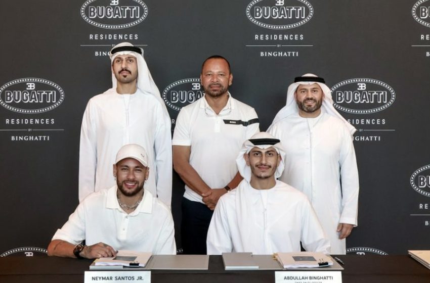  Global Football Star Neymar Jr. Acquires AED 200 Million Penthouse at Bugatti Residences by Binghatti in Dubai.